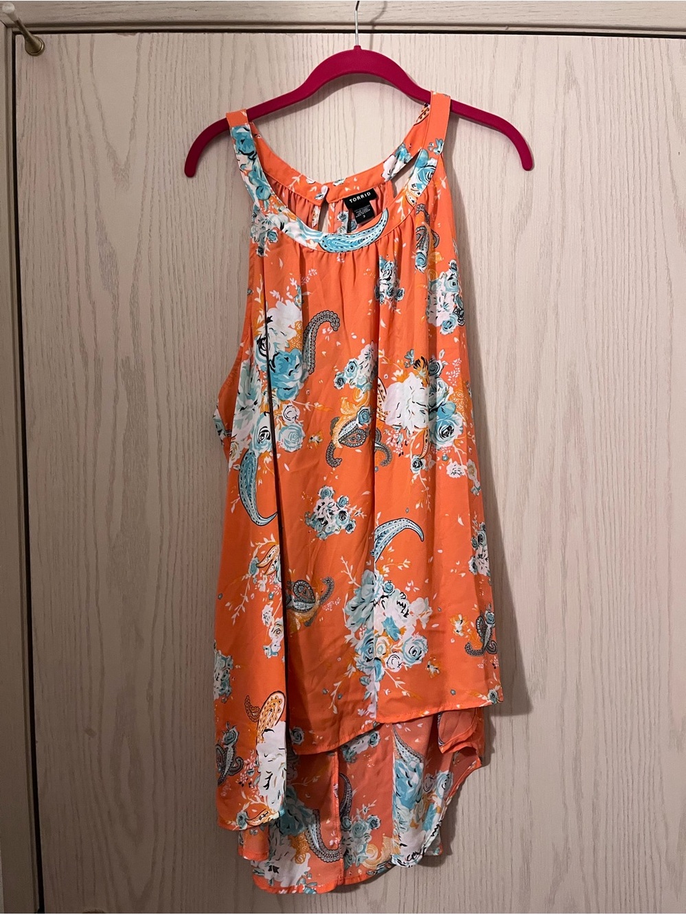 torrid Orange Paisley & Floral High-Low Tank
